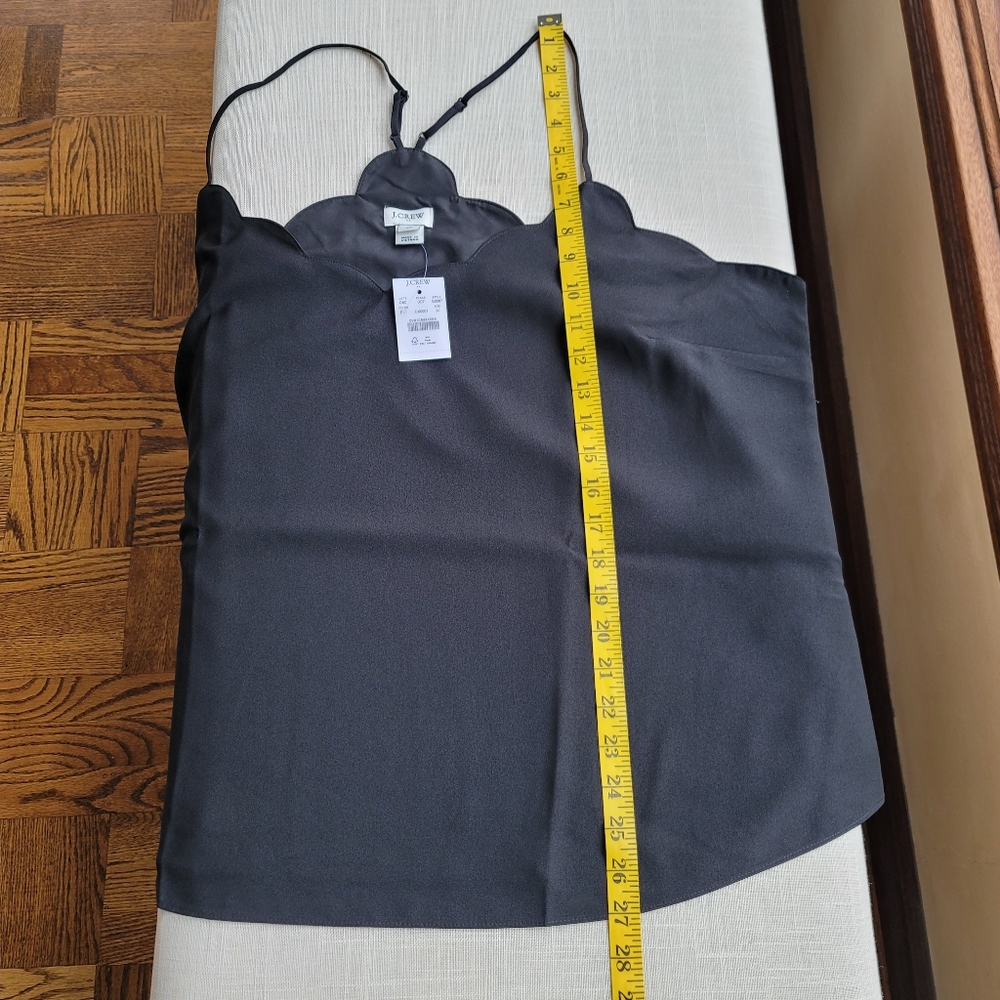 New! J Crew size 20 Scalloped Cami Tank Top Black NWT - Picture 9 of 12